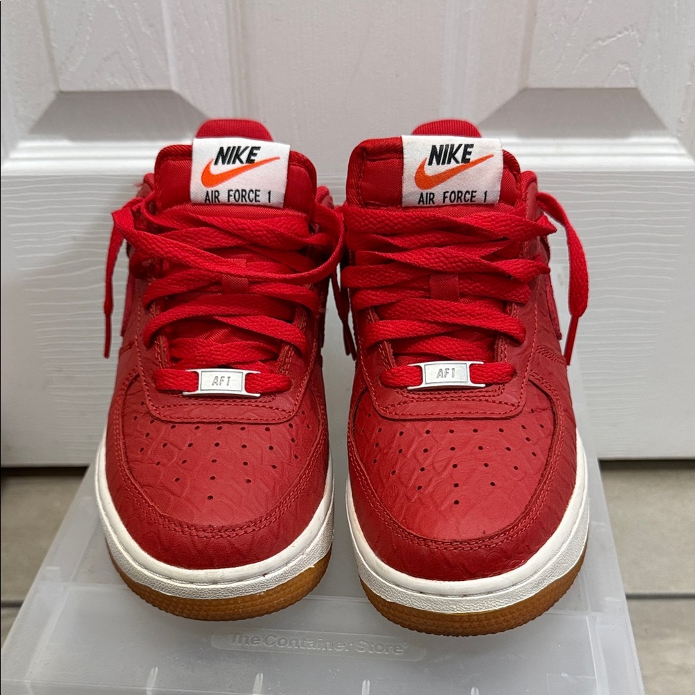 Nike Air Force 1 Crimson Croc Print Sneakers